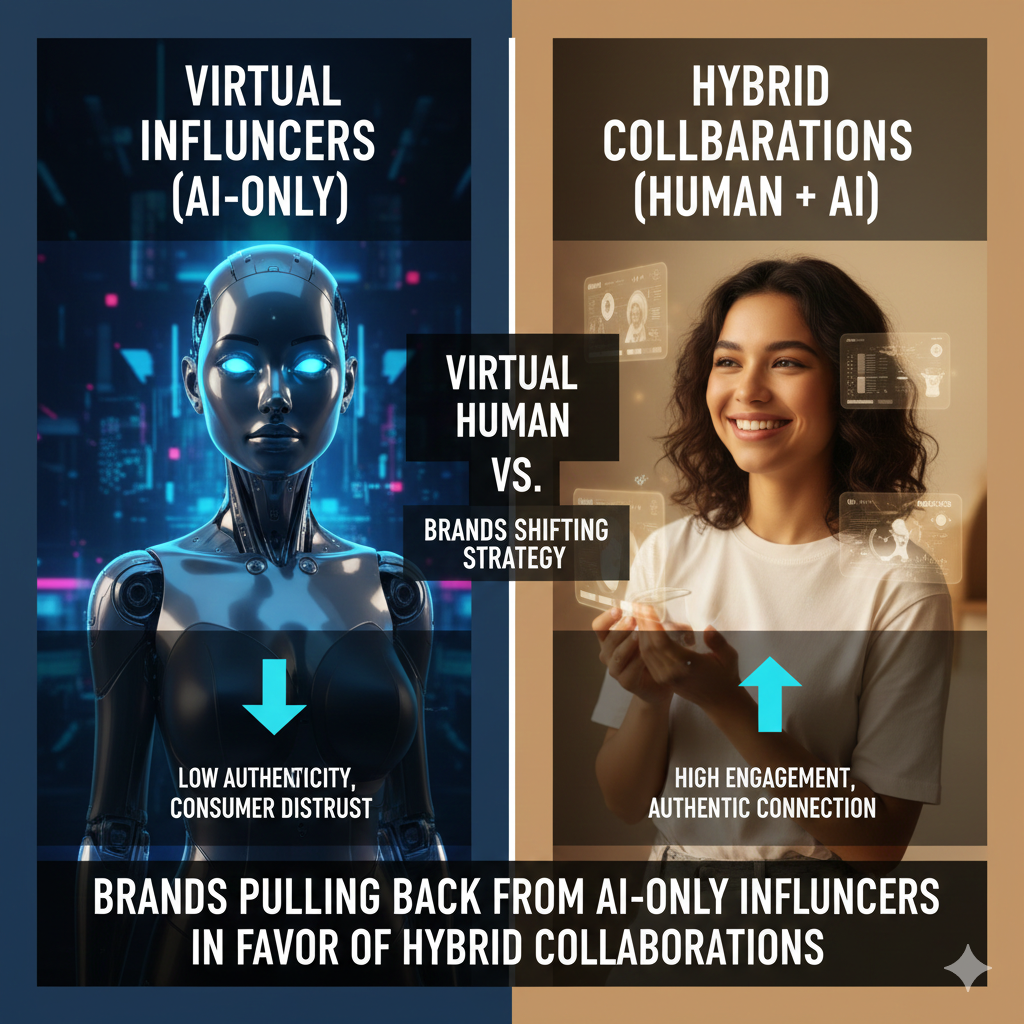 Virtual vs. Human: Why Brands are Pulling Back from AI-Only Influencers in Favor of Hybrid Collaborations