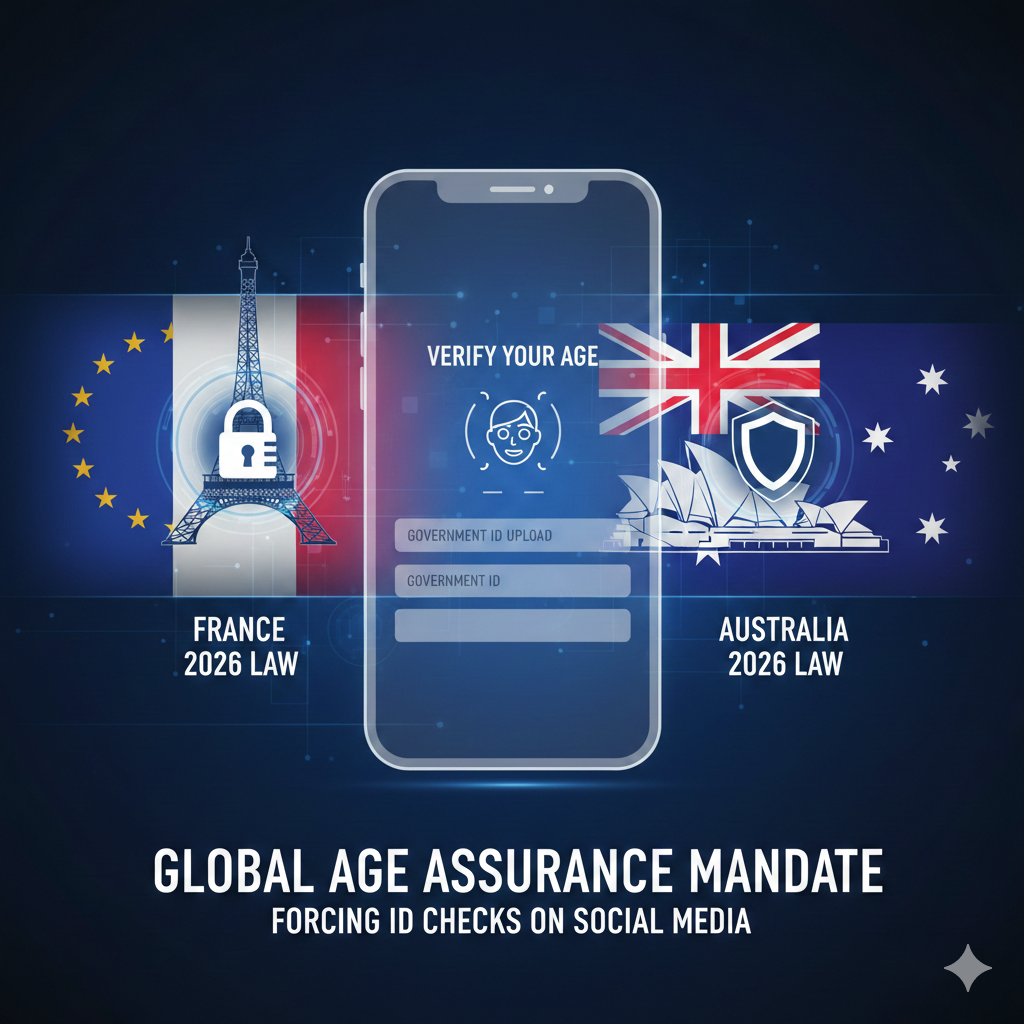 The Global Age Assurance Mandate: How France and Australia’s 2026 Laws are Forcing ID Checks on Social Media